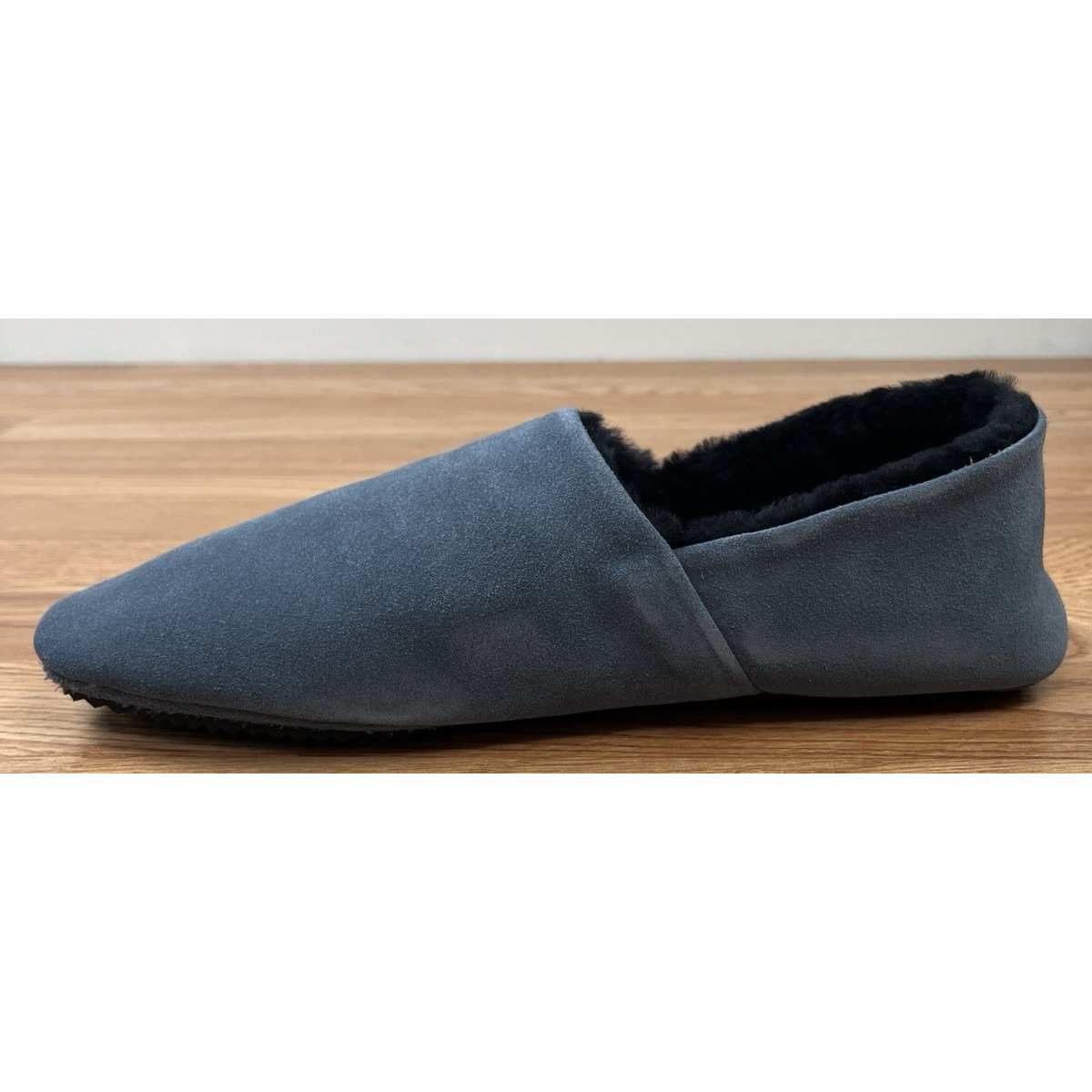 Mr Porter Mr P Suede Slippers Blue Size 11 Mens Slip-On Faux Fur Lined New — image 4 of 8